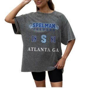 Spelman College Jaguars Gameday Couture Women's Oversized Snow Wash T-Shirt Grey